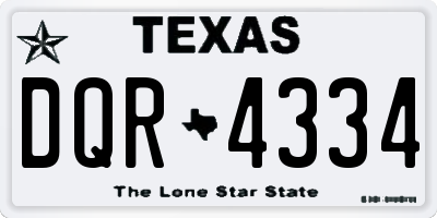 TX license plate DQR4334