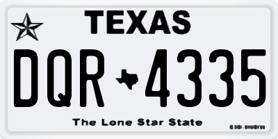 TX license plate DQR4335