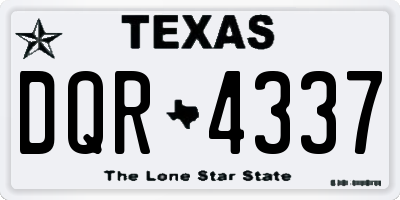 TX license plate DQR4337