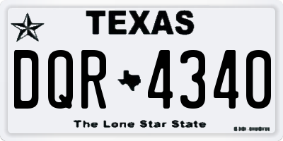 TX license plate DQR4340