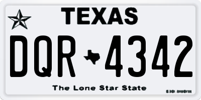 TX license plate DQR4342