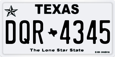 TX license plate DQR4345