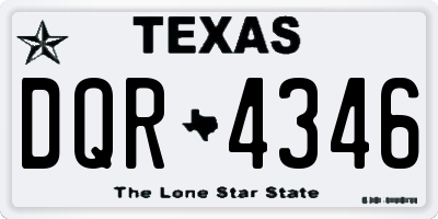 TX license plate DQR4346