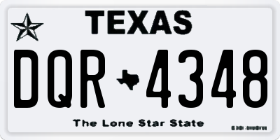 TX license plate DQR4348
