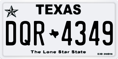 TX license plate DQR4349