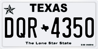 TX license plate DQR4350