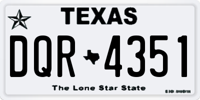 TX license plate DQR4351