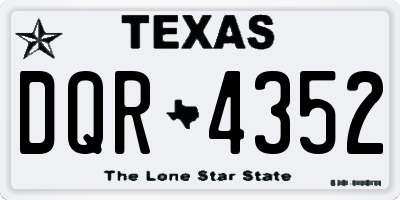 TX license plate DQR4352