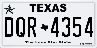 TX license plate DQR4354