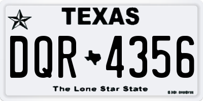 TX license plate DQR4356