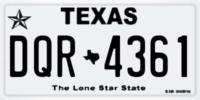 TX license plate DQR4361