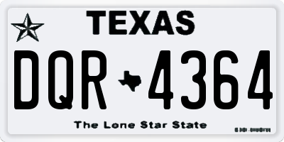 TX license plate DQR4364