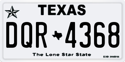 TX license plate DQR4368