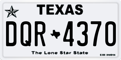 TX license plate DQR4370