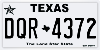 TX license plate DQR4372