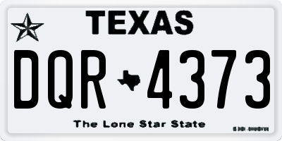 TX license plate DQR4373