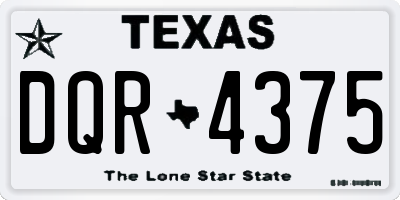 TX license plate DQR4375