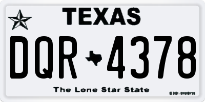 TX license plate DQR4378