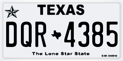 TX license plate DQR4385