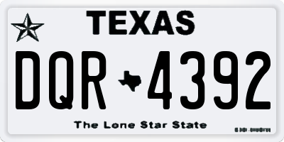TX license plate DQR4392