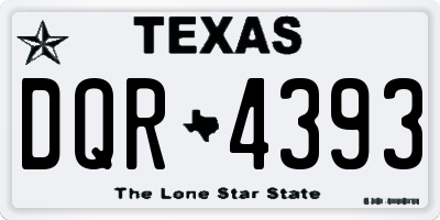 TX license plate DQR4393