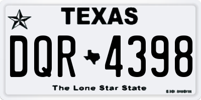 TX license plate DQR4398