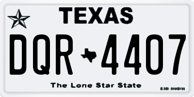 TX license plate DQR4407