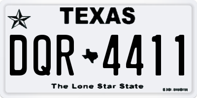 TX license plate DQR4411