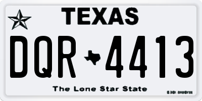 TX license plate DQR4413