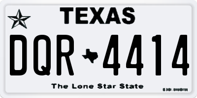 TX license plate DQR4414