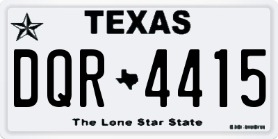 TX license plate DQR4415
