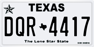 TX license plate DQR4417