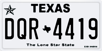 TX license plate DQR4419
