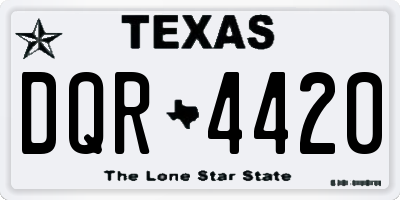 TX license plate DQR4420