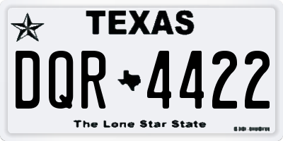 TX license plate DQR4422