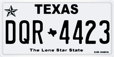 TX license plate DQR4423