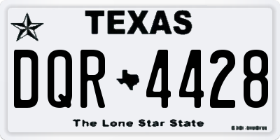 TX license plate DQR4428