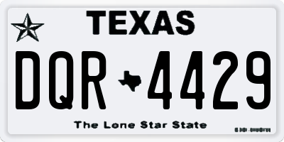TX license plate DQR4429