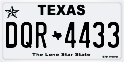 TX license plate DQR4433