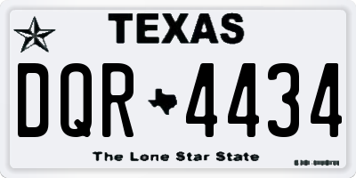 TX license plate DQR4434