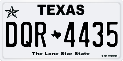 TX license plate DQR4435