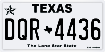 TX license plate DQR4436