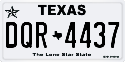 TX license plate DQR4437