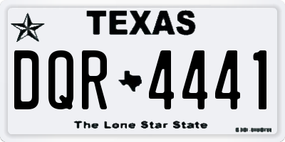 TX license plate DQR4441
