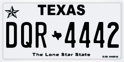 TX license plate DQR4442