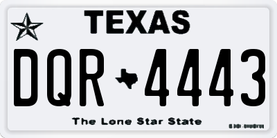 TX license plate DQR4443