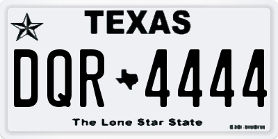 TX license plate DQR4444