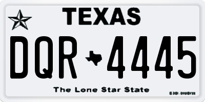 TX license plate DQR4445