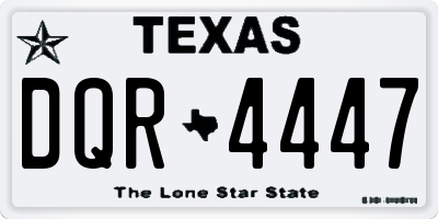 TX license plate DQR4447