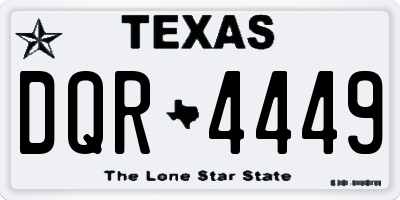 TX license plate DQR4449